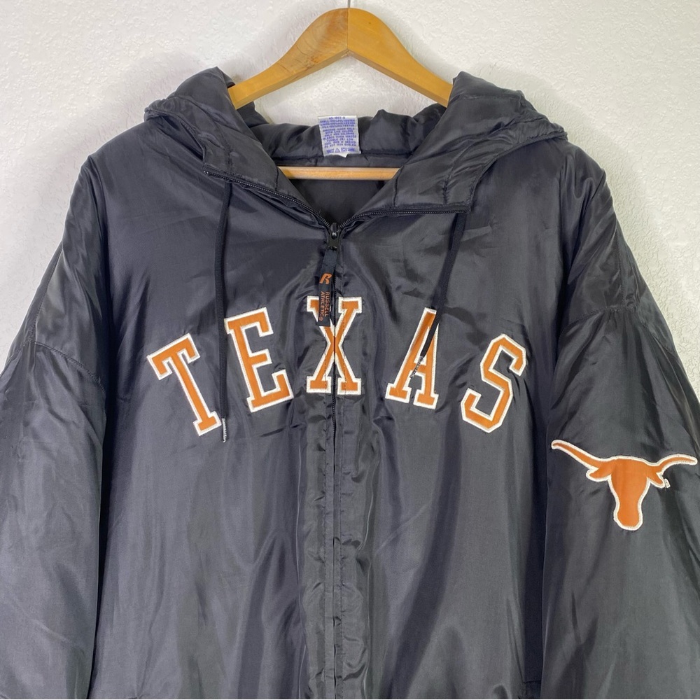 Vintage Russell Athletic Black Texas Longhorn Zip Front Jacket - Picture 2 of 6
